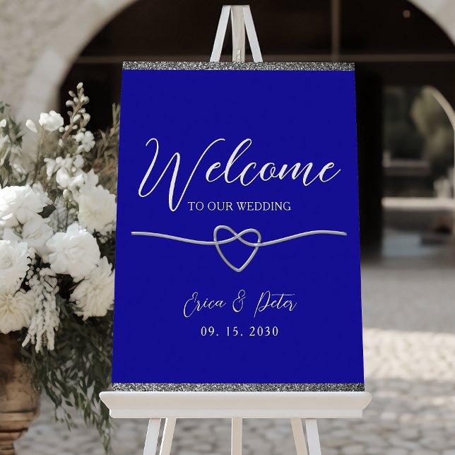 Royal Blue Wedding Welcome Poster (Von Creator hochgeladen)