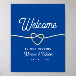 Royal Blue Wedding Willkommen Poster