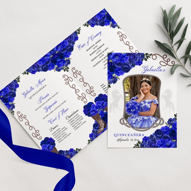 Royal Blue Western Charro Quinceñera Programm (Von Creator hochgeladen)