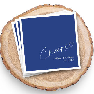 Royal Blue & White | Beiers handschriftlich Hochze Serviette