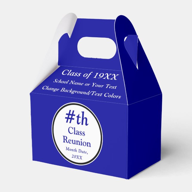 Royal Blue, White, Class Wiedersehen Gift Bag Idea Geschenkschachtel (Vorderseite)