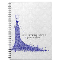 Royal Blue & White Damask Hochzeitskleid