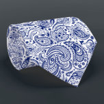 Royal Blue & White Floral Paisley Muster Krawatte<br><div class="desc">Elegantes königsblaues Vintages Paisley Damaskus Muster auf weißem Hintergrund kann man ändern. Anpassbare Größe der Druck- und Hintergrundfarbe.</div>