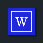 Royal Blue White Gerahmt Initial Monogram Leinwanddruck<br><div class="desc">Royal Blue und White Gerahmt Initial Monogram Ein stilvoller solider Hintergrund mit einem weißen gerahmten Bereich für Ihr Monogramm, Ihren Namen oder andere Texte. Sie können auch den Schriftart ändern, die Größe und Farbe des Schriftartes ändern, den Text verschieben usw. Wenn Sie dieses Design in anderen Farben möchten, schreiben Sie...</div>