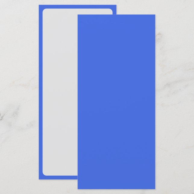 Royal Blue & White Menu mit Border - individuell e Menükarte (Vorne/Hinten)