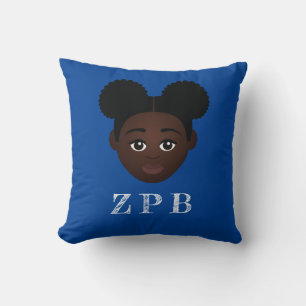 Royal Blue & White Message Throw Kissen