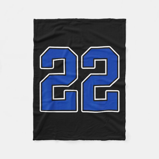 Royal Blue White Number 22 Jersey Player Uniform # Fleecedecke (Vorderseite)