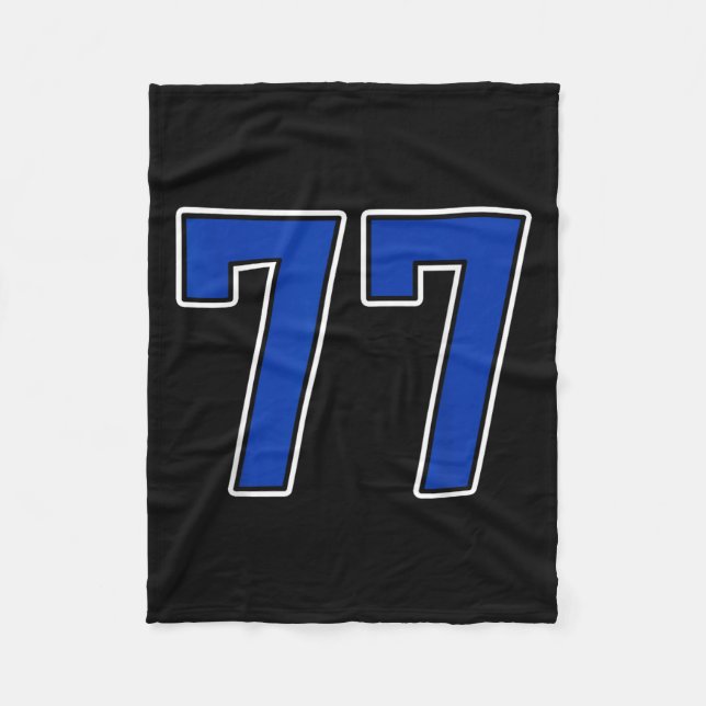 Royal Blue White Number 77 Jersey Player Uniform # Fleecedecke (Vorderseite)