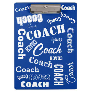Royal Blue White Personalisiert Coach Geschenk Nam Klemmbrett
