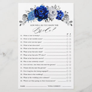 Royal Blue White Silver Brautparty Game