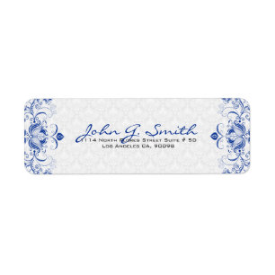 Royal Blue & White Vintag Floral Wirbel & Damasks