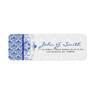 Royal Blue & White Vintag Floral Wirbel & Damasks