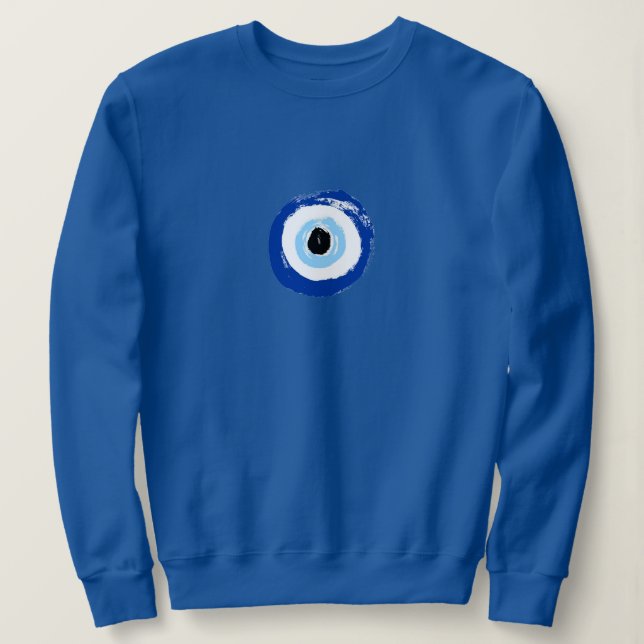 Royal Blue Women's Sweatshirt w/Evil Eye Image (Design vorne)