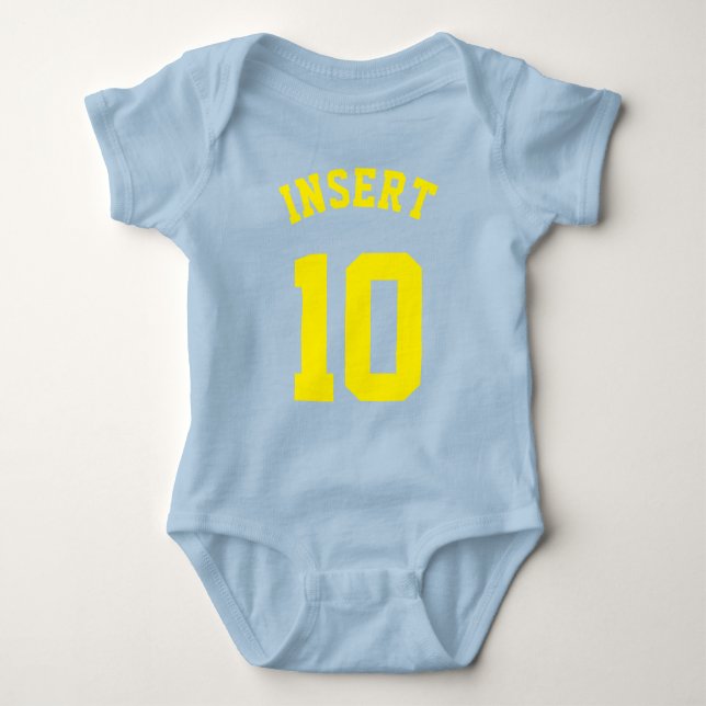 Royal Blue & Yellow Baby | Sports Jersey Design Baby Strampler (Vorderseite)