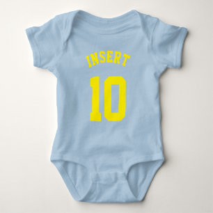 Royal Blue & Yellow Baby   Sports Jersey Design Strampler