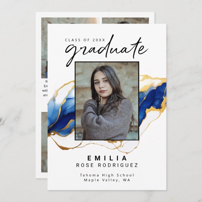 Royal Blue Yellow Gold Ankündigung (Vorne/Hinten)