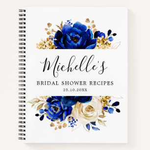 Royal Blue Yellow Gold Brautparty Notizbuch