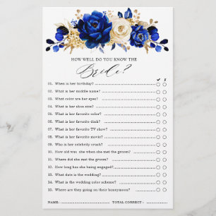 Royal Blue Yellow Gold Metallic Brautparty Game