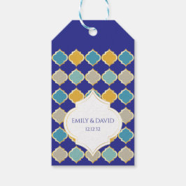 Royal Blue Yellow Wedding Geschenkanhänger