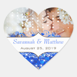 Royal Blue Your Foto Romantic Heaf Herz-Aufkleber