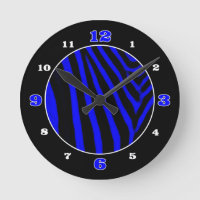 Royal Blue Zebra Animal Print Numbered