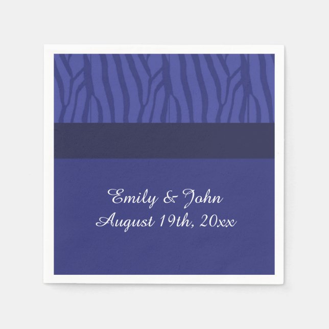 Royal Blue Zebra Pattern Serviette (Vorderseite)