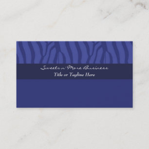 Royal Blue Zebra Pattern Visitenkarte