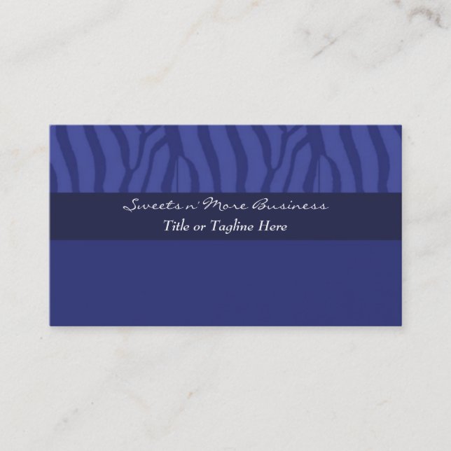 Royal Blue Zebra Pattern Visitenkarte (Vorderseite)