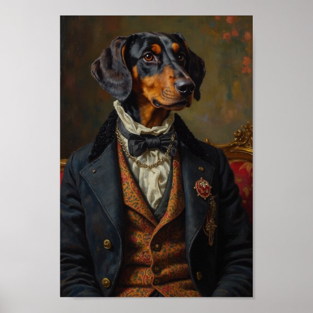 Royal Bluetick Coonhound Portrait Poster (Vorne)