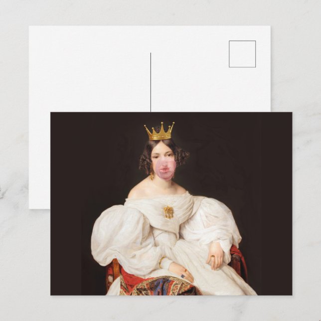 Royal Bubble Gum Diva Postkarte (Vorne/Hinten)