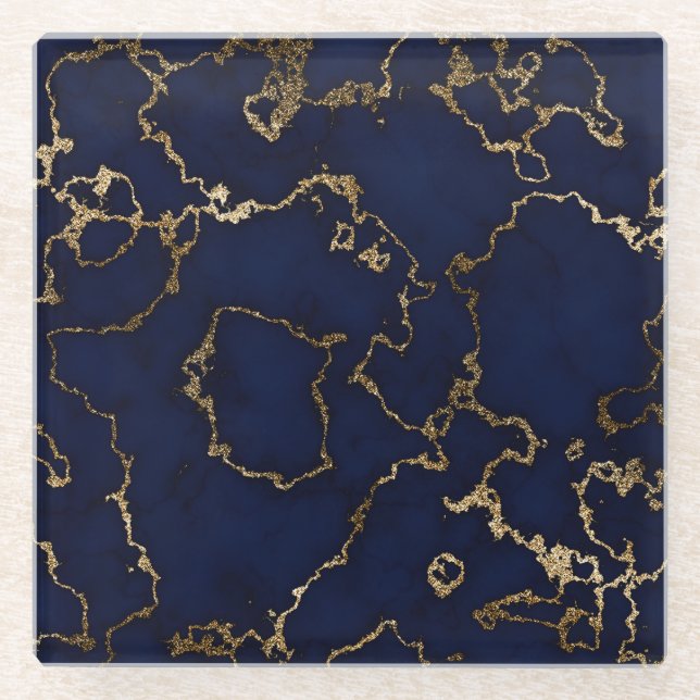 ROYAL BUE MARBLE METALLIC GLASUNTERSETZER (Vorderseite)
