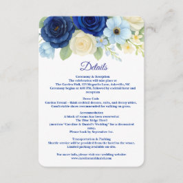 Royal Bue Wedding Watercolor Elfenbeinküste Blume Begleitkarte