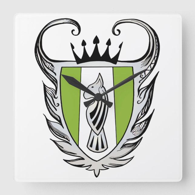 Royal Bull Terrier Quadratische Wanduhr (Vorderseite)