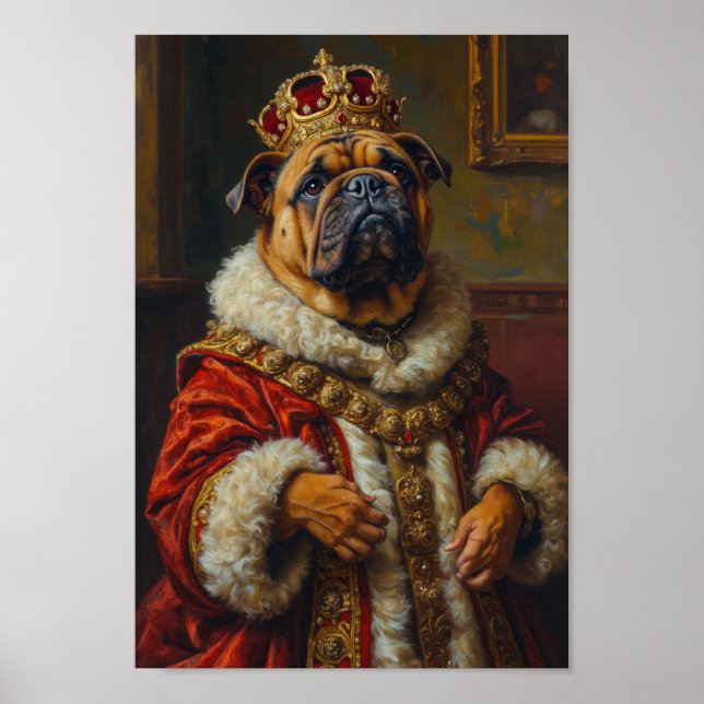 Royal Bulldog Portrait Poster (Vorne)