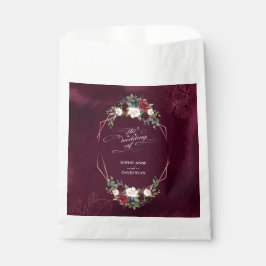 Royal Burgundy Floral Geometric Wedding Geschenktütchen