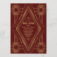 Royal Burgundy Gold Great Gatsby Brautparty