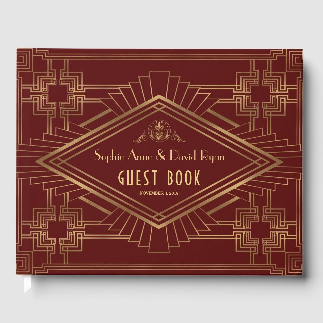 Royal Burgundy Gold Great Wedding Gästebuch (Vorderseite)