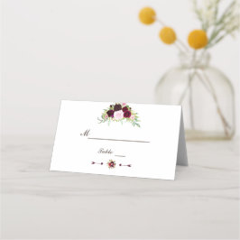 Royal Burgundy Marsala Tischnummer Platzkarte