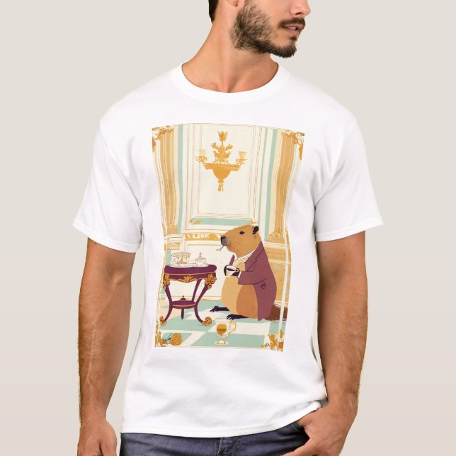 Royal Capybara: Tea Time im Buckingham Palace t sh T-Shirt (Vorderseite)