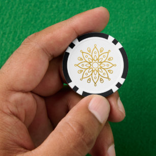 ROYAL CASINO GOLD LILA FLORAL ASIA POKERCHIPS