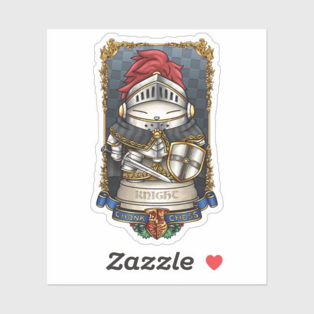 Royal Cat Schach Knight Piece Aufkleber (Blatt)