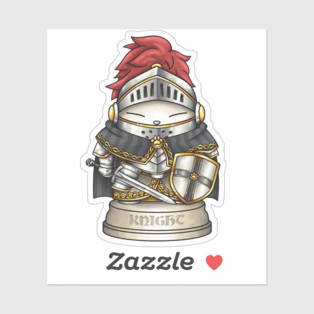 Royal Cat Schach Knight Piece Aufkleber (Blatt)