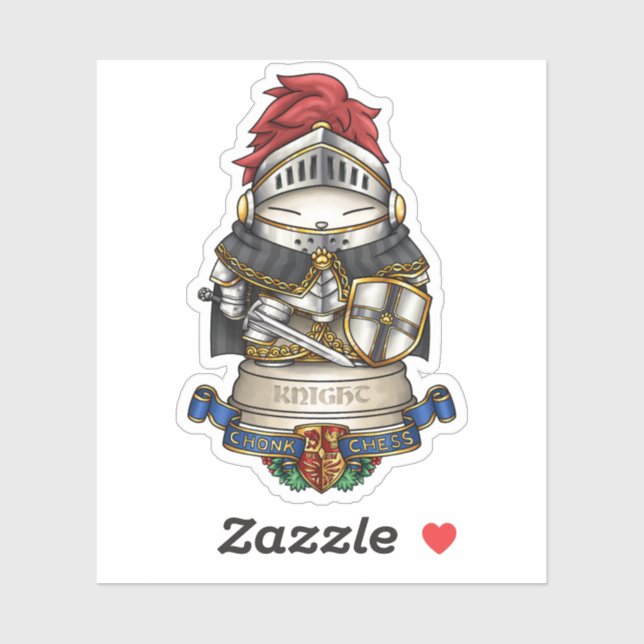 Royal Cat Schach Knight Piece Aufkleber (Blatt)