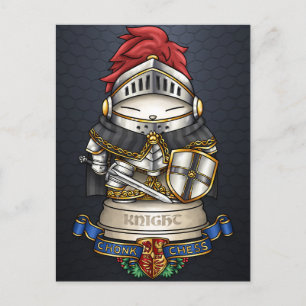 Royal Cat Schach Knight Piece Feiertagspostkarte