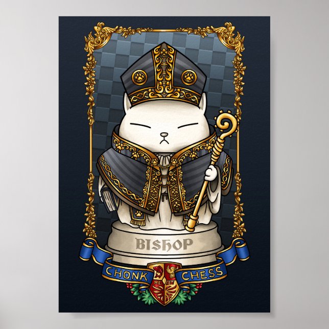 Royal Cat Schess Bishop Piece Poster (Vorne)