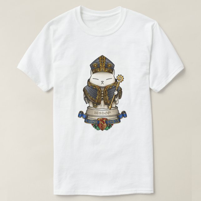 Royal Cat Schess Bishop Piece T-Shirt (Design vorne)