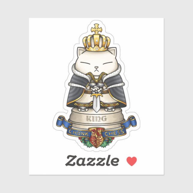 Royal Cat Schess King Piece Aufkleber (Blatt)