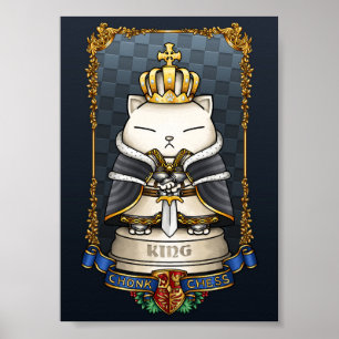 Royal Cat Schess King Piece Poster