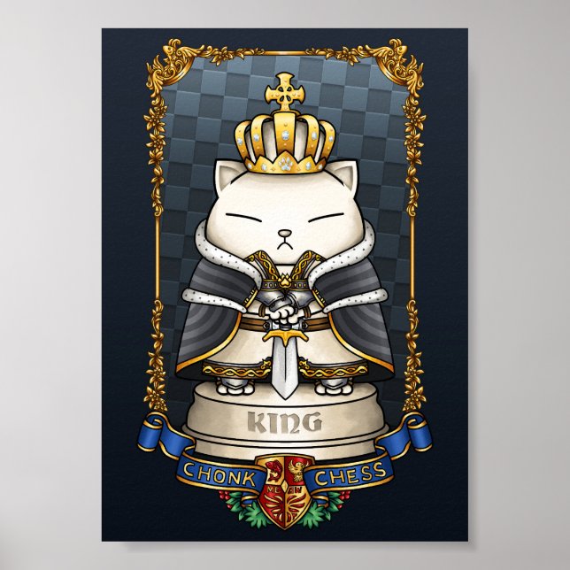 Royal Cat Schess King Piece Poster (Vorne)