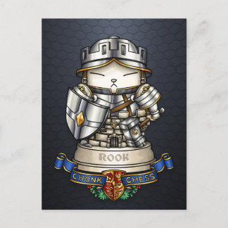 Royal Cat Schess Rook Piece Feiertagspostkarte